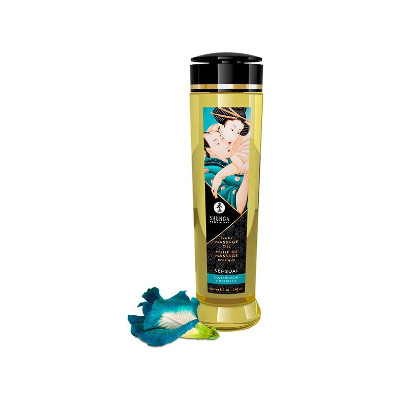 Shunga Huile de massage Sensual Fleurs des Iles 240mL